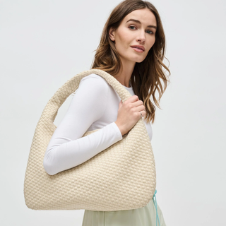 Dare To Dream - Large Woven Neoprene Hobo - Cream