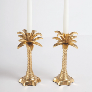 Palm Tree Candlestick Set