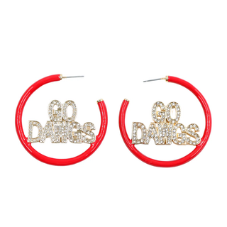 Georgia Go Dawgs Red Pave Hoop Earrings