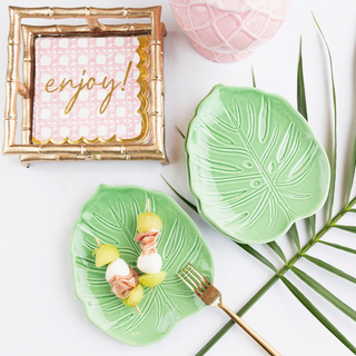 Gold Bamboo Cocktail Napkin Tray