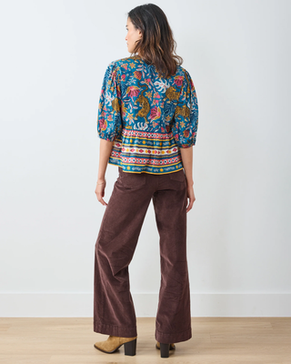 Annabelle Blouse in Tibetan Tigress - Blue Ridge