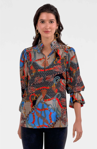 Ruffleneck Tunic - Black