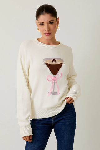 Espresso Martini Sweater - White Pink