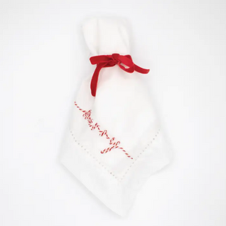 Merry Embroidered Dinner Napkin