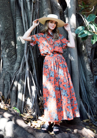 Yarrow Skirt - Shibori Rose Rooibos