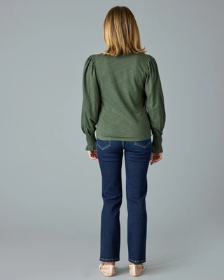 Ruffle Cuff Top - Climbing Ivy