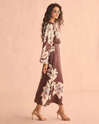 Nalini Wrap Skirt - Adrienne Ganache