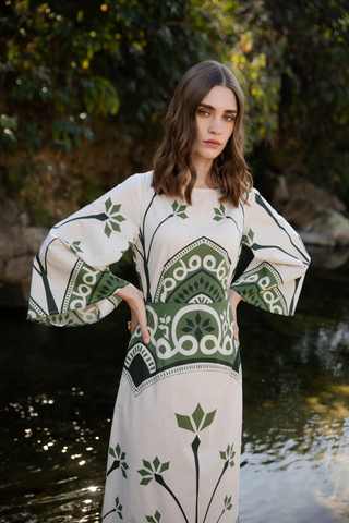 Camelia Dress - Awakening Green