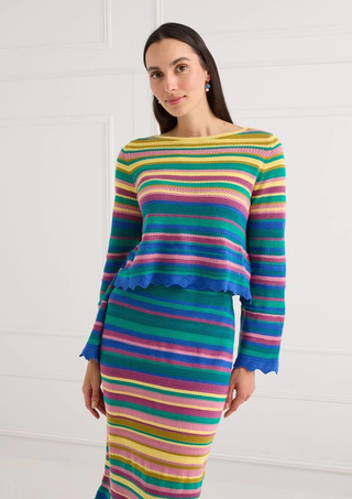 The Abigail Sweater - Sunset Stripe Knit