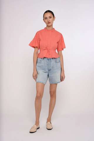 Mirra Short Sleeve Top - Orange Peach