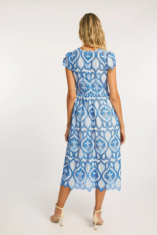 Raquel White - French Blue Lace Dress