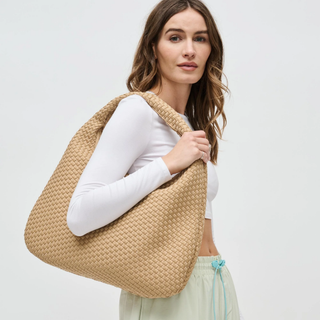 Dare to Dream - Large Woven Neoprene Hobo - Nude