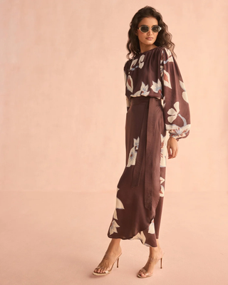 Nalini Wrap Skirt - Adrienne Ganache