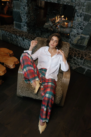 Sarah Plaid Pants - Checker Pink