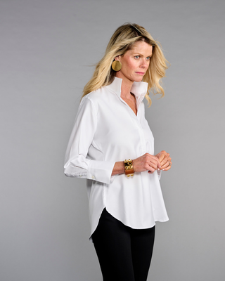The Elsie Popover - White Twill
