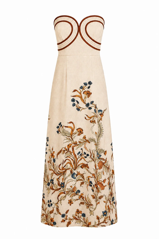 Hayden Ivory Faun Strapless Midi Dress