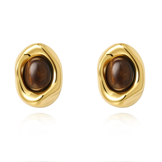 Saylor Tiger Eye Studs - 0.6