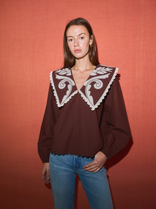 Emma Blouse - Cocoa Brown