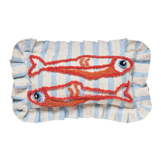 Coastal Sardines Tufted Hook Pillow