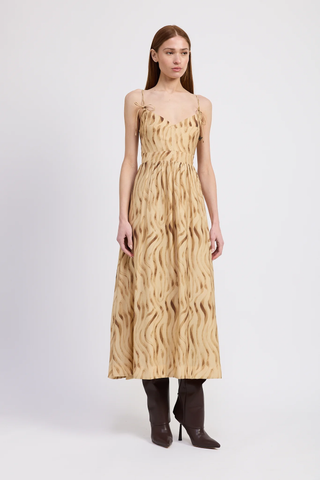 Avayah Midi Dress - Golden Brown