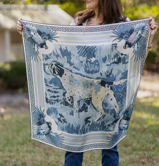 Light Blue Pointing Strong Silk Scarf