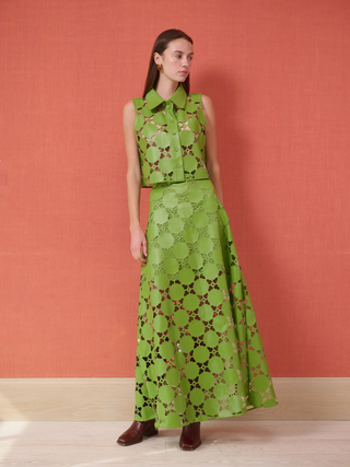 Elizabeth Skirt - Laser Cut Green