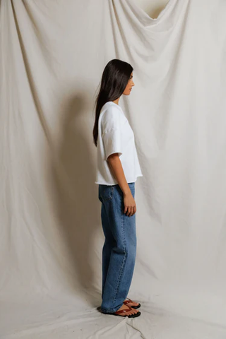 Ezra Short Sleeve Sweatshirt - White