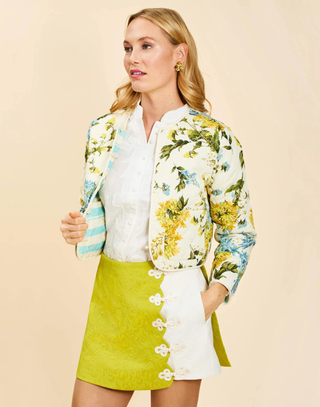 Este Convertible Quilted Jacket - Aegean Blooms