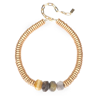 Gold Bead Statement Necklace