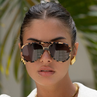 Shay Sunglasses - Milky Tortoise / Solid Brown
