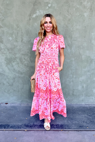 Eloise Dress - Pink Poppy