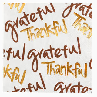 Grateful/Thankful Beverage Napkin