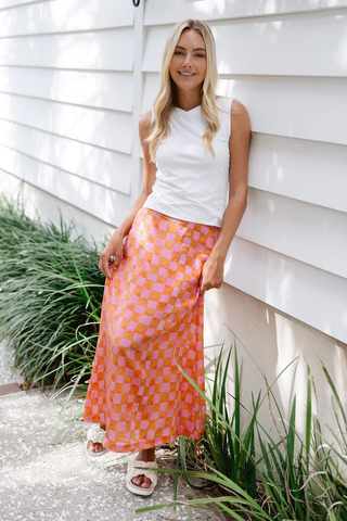 Tiffany Skirt - Sunset Check