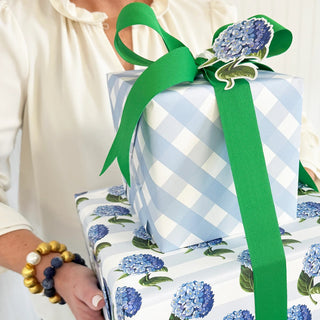 Blue Gingham Check Gift Wrap Sheets