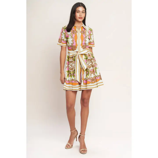 Sunset Dress - A Printed Woven Mini Shirt Dress