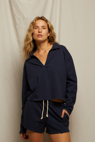 alison - tenessee jersey collared shirt - navy