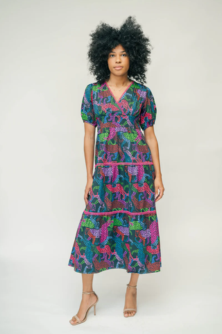 Alida Dress - Snow Leopard
