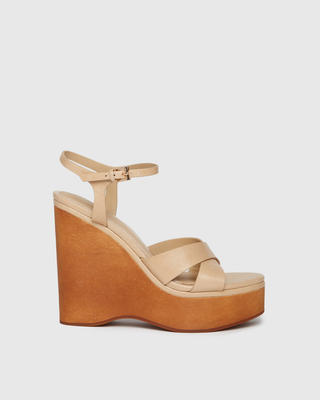 Harlow Wedge - Latte Leather
