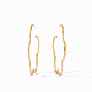 Gardenia Textured Hoop - Gold - L