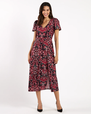 Jodi Dress Gilded Jude Cloth - Paisley Amore Red Silver