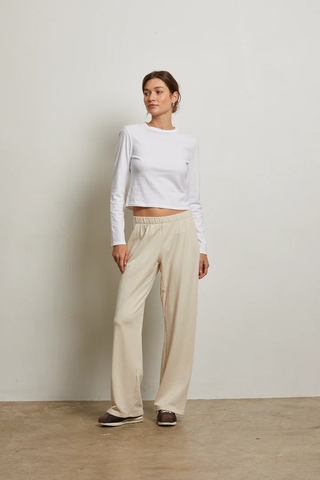 Nora - French Terry Easy Pull On Pant - Sugar