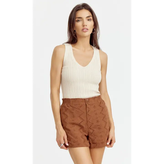Rosy Rib Knit Top - Cream