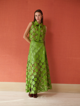 Elizabeth Skirt - Laser Cut Green
