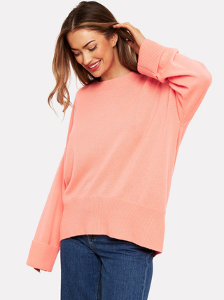 Jamie Boyfriend Crew Neck - Neon Coral