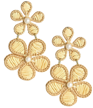 Marigold - Two - Tone - Raffia Earring