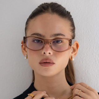 Jade Blue Light Reading Glasses - Tan