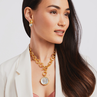 Honeybee Statement Necklace - Iridescent Ruby Red