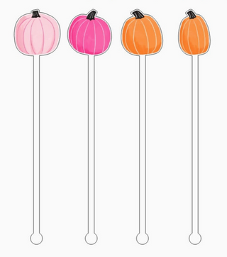 Pumpkin Beverage Stick Drink Stick Halloween Pink Orange