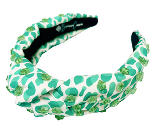 GREEN SPOTTED HEADBAND WITH GLASS STARS