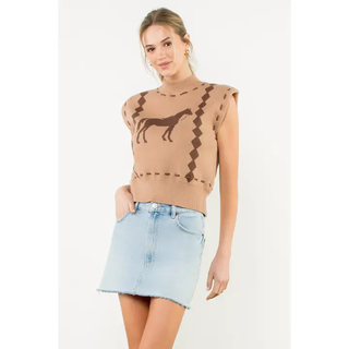 Carmen - Sleeveless Horse Knit Vest